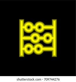 Abacus yellow glowing neon ui ux icon. Glowing sign logo vector