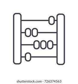 abacus,scores,counter vector line icon, sign, illustration on background, editable strokes