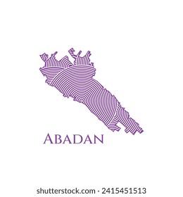 Mapa de Abadán - Mapa Mundial de la plantilla de vector internacional. Ilustración vectorial de silueta de la región de Irán