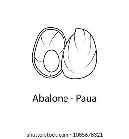 abalone paua icon. Element of marine life for mobile concept and web apps. Thin line abalone paua icon can be used for web and mobile. Premium icon on white background
