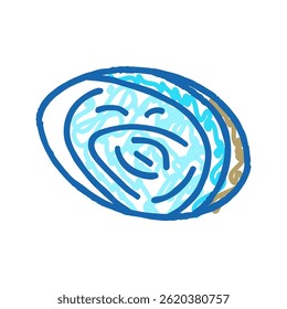 abalone sea shell beach doodle icon sketch vector. abalone sea shell beach sign. isolated symbol illustration