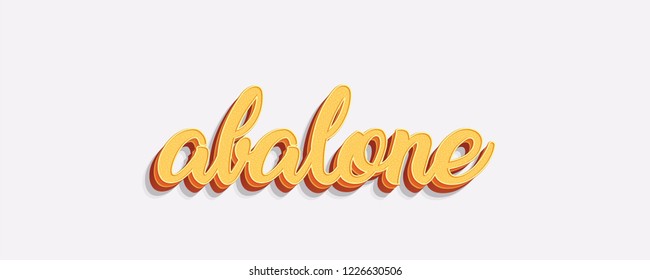 abalone word in orange on isolated white background