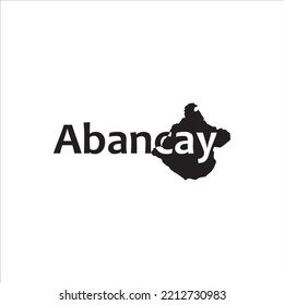 Abancay map and black lettering design on white background