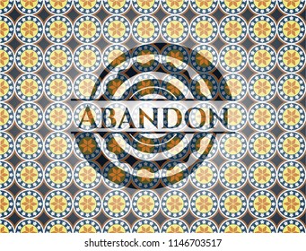 Abandon arabic badge background. Arabesque decoration.