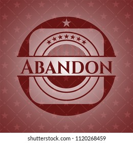 Abandon badge with red background