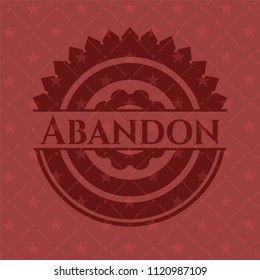 Abandon badge with red background