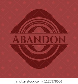 Abandon badge with red background