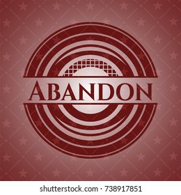 Abandon badge with red background