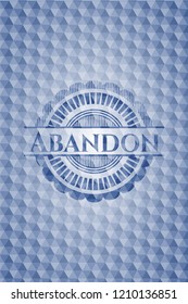 Abandon blue badge with geometric pattern.