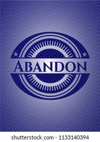 Abandon emblem with denim high quality background