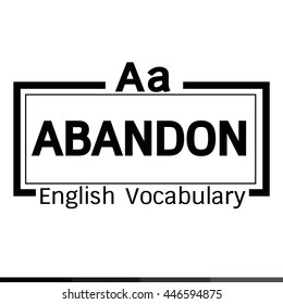 ABANDON english word vocabulary illustration design