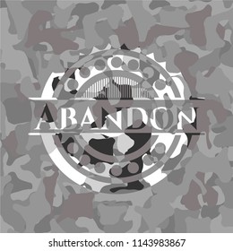 Abandon on grey camo texture
