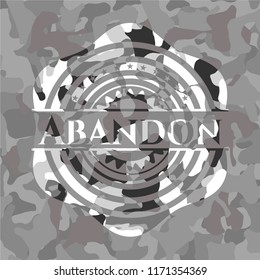 Abandon on grey camouflaged pattern