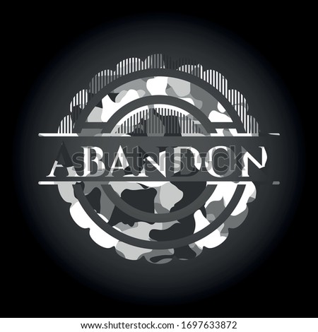 Abandon on grey camouflaged pattern