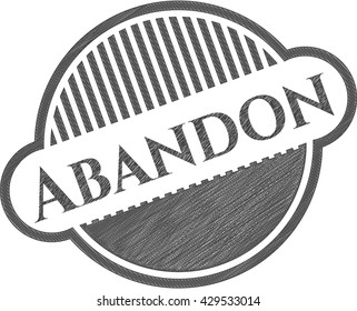 Abandon pencil strokes emblem