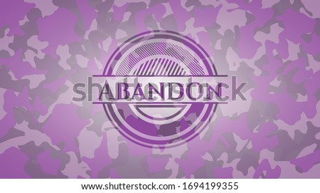 Abandon pink camo emblem. Vector Illustration. Detailed.
