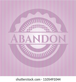 Abandon pink emblem. Retro