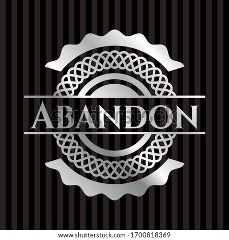 Abandon silver emblem. Vector Illustration. Mosaic.