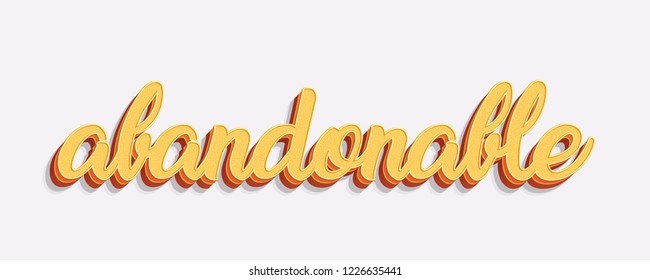 abandonable word in orange on isolated white background