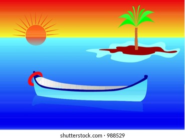 Abandoned Boat Vector