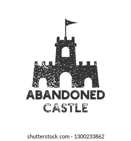 Abandoned castle logo icon design template vector illustration