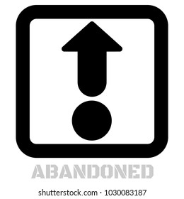 Abandoned conceptual graphic icon. Design language element, graphic sign.