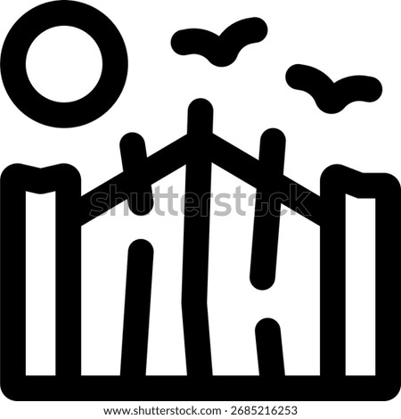 abandoned gate black design line style