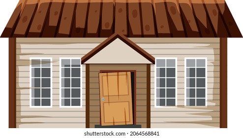 Abandoned house on white background illustration