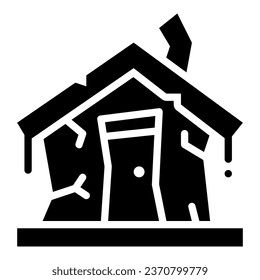 abandoned house solid icon,vector and illustration