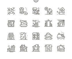 Abandoned houses Well-crafted Pixel Perfect Vector Thin Line Icons 30 2x Grid for Web Graphics and Apps. Simple Minimal Pictogram