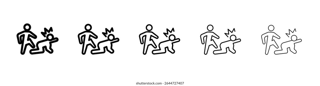 abandonment icon flat illustration set logo