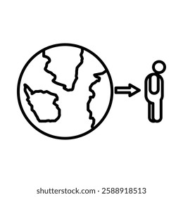 abandonment icon Outline vector symbol sign