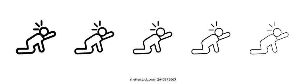 Abandonment icon set vector sign