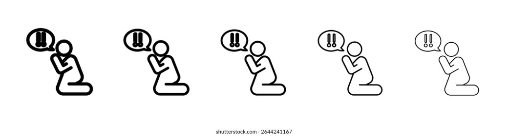 abandonment icon thin outline logo mark set