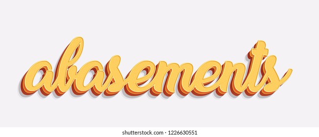  abasements word in orange on isolated white background