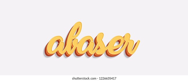 abaser word in orange on isolated white background