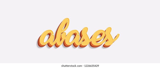 abases word in orange on isolated white background