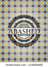 Abashed arabic style emblem. Arabesque decoration.