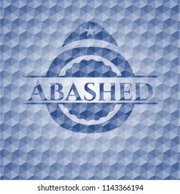 Abashed blue polygonal emblem.