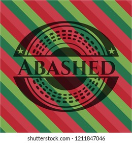 Abashed christmas emblem background.