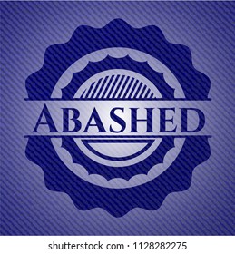 Abashed emblem with denim texture