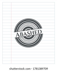 Abashed pencil strokes emblem. Vector Illustration. Detailed. 