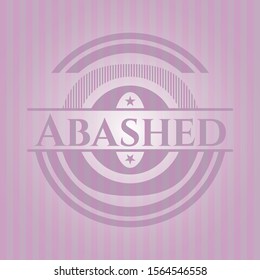 Abashed realistic pink emblem. Vector Illustration. Detailed.