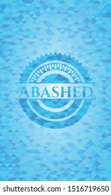 Abashed realistic sky blue mosaic emblem