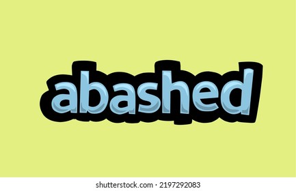 ABASHED writing vector design on a yellow background very simple and very cool