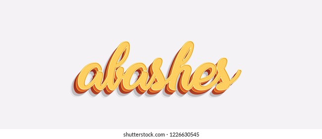 abashes word in orange on isolated white background