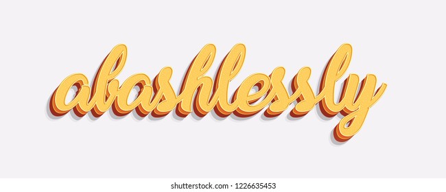 abashlessly word in orange on isolated white background
