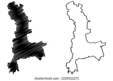 Abasolo municipality (Free and Sovereign State of Guanajuato, Mexico, United Mexican States) map vector illustration, scribble sketch Abasolo map