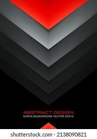 Abastract black background with red accent. Geometry dark pattern. Vector design backdrop