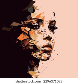 abastract, luxurious, vector woman , black background